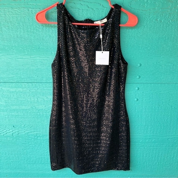 LAVENDER BROWN LITTLE BLACK DRESS SEQUINS SLEEVELESS SIZE SMALL NWT - Picture 2 of 6